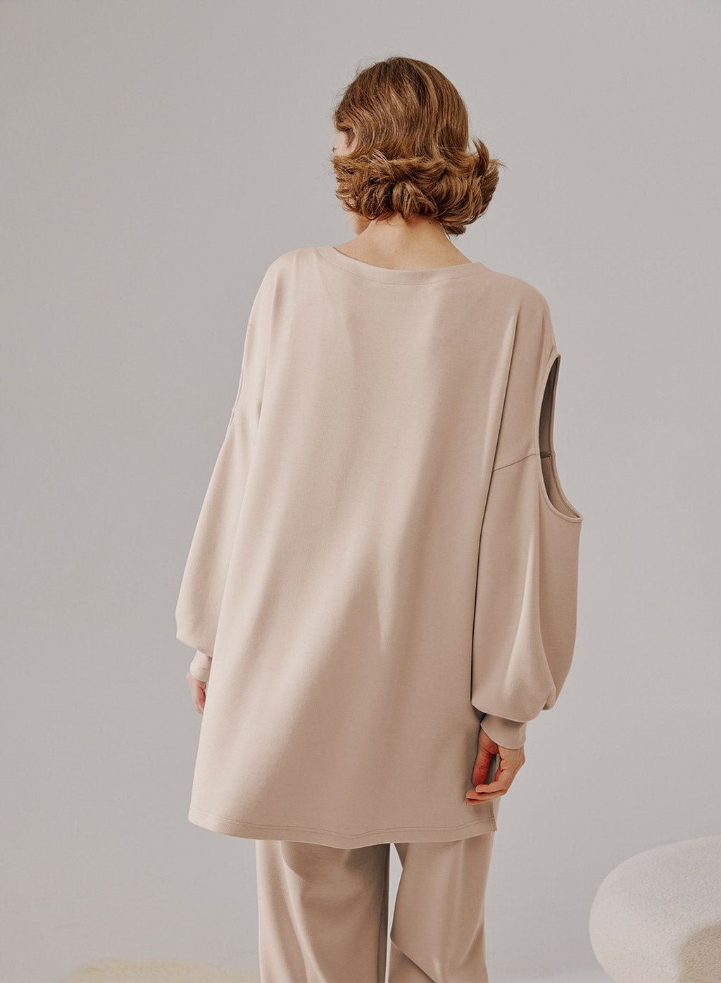 Cut Out Sleeve Sweatshirt