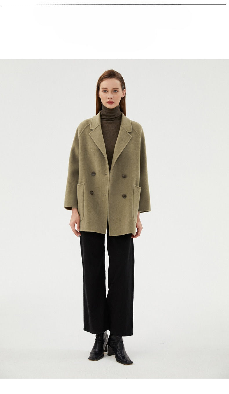 Wool double-sided loose coat