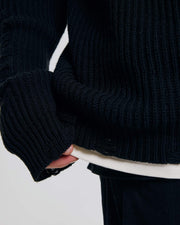 Distressed Crewneck Sweater