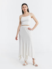 Elastic Waist Irregular Hem Skirt – Nap Loungewear Bottoms