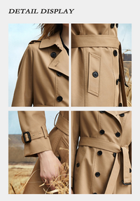 British Style Waisted Knee-length Coat