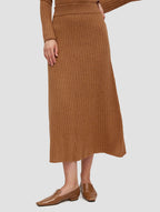fare hem knit skirt - positive- toffee
