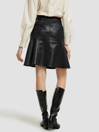 Faux Leather Skater Skirt