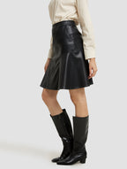 Faux Leather Skater Skirt
