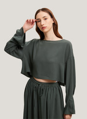 Flounce Sleeve Boxy Blouse – Nap Loungewear Tops