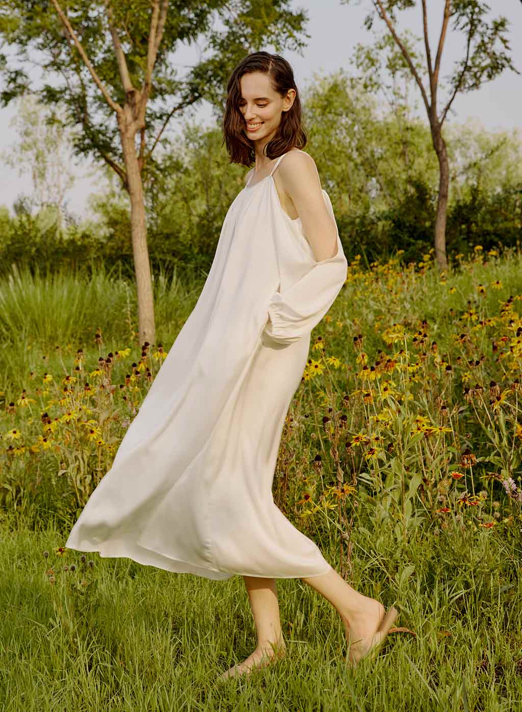 Fluffy Cold Shoulder Dress