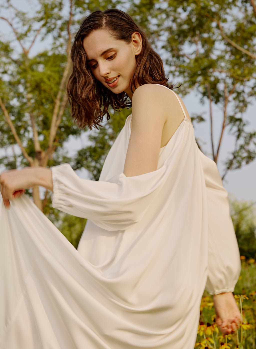 Fluffy Cold Shoulder Dress