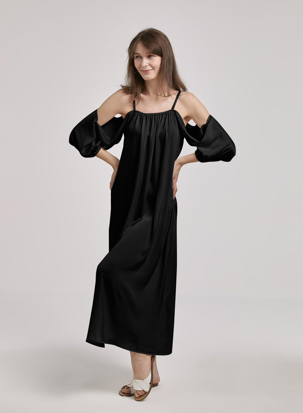 Fluffy Cold Shoulder Dress