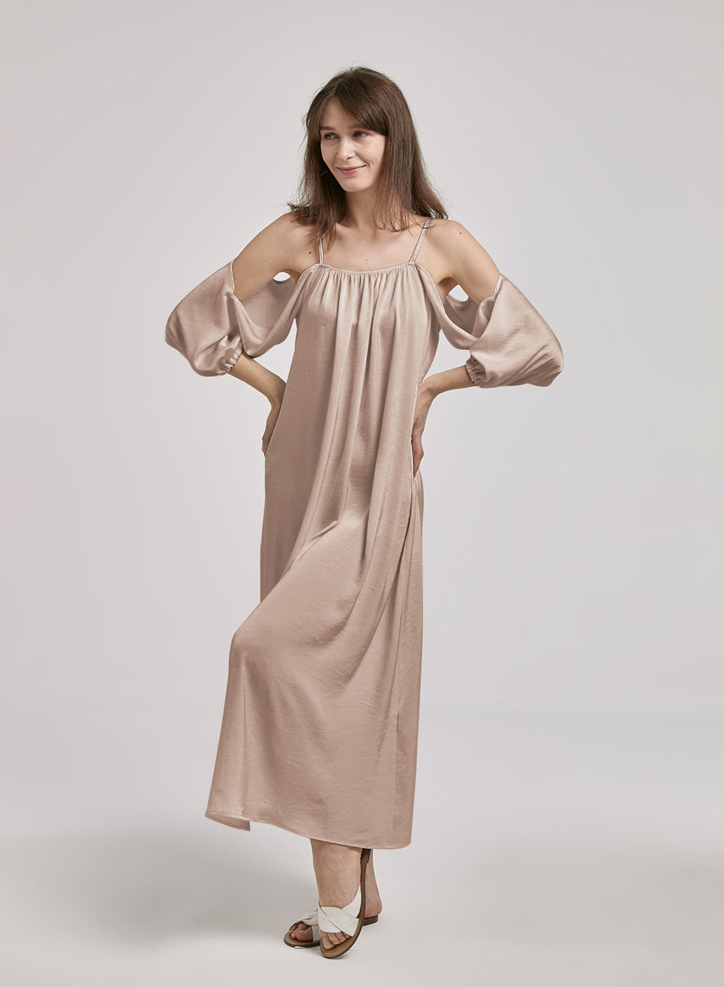 Fluffy Cold Shoulder Dress