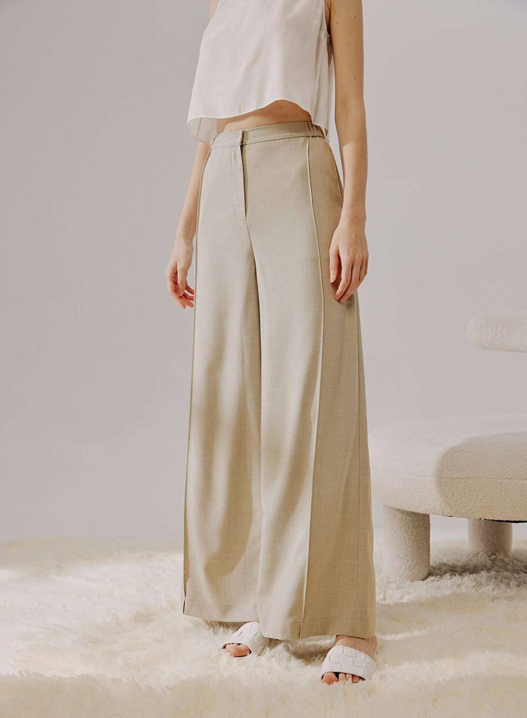 NAP Fold Pleated Wide-Leg Pants
