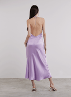 Halterneck Mermaid Silk Midi Dress