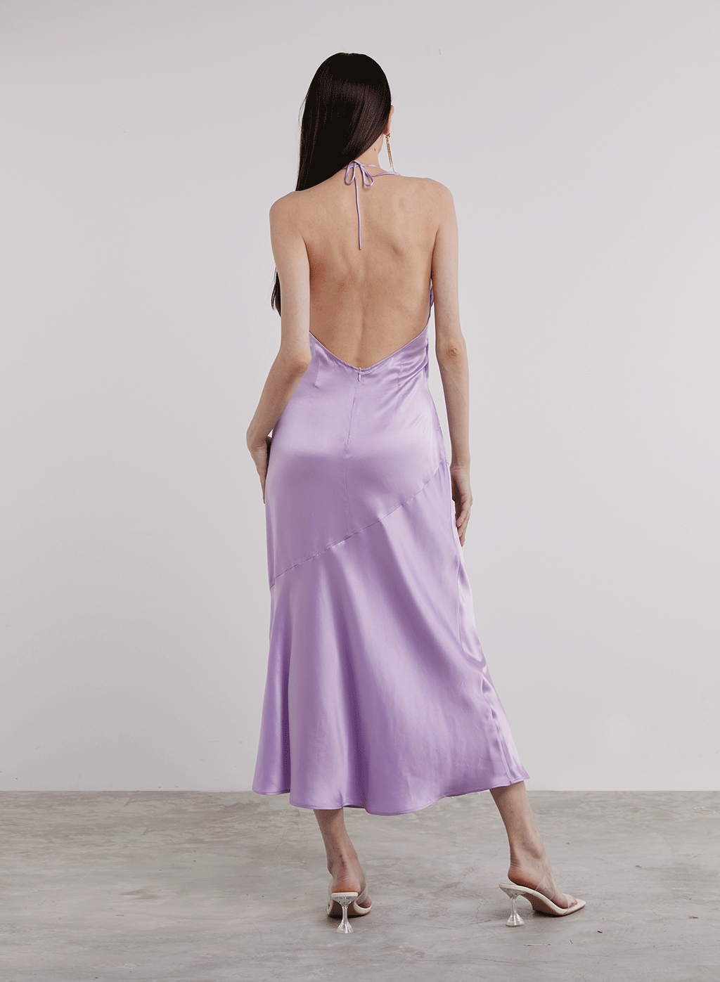 Halterneck Mermaid Silk Midi Dress