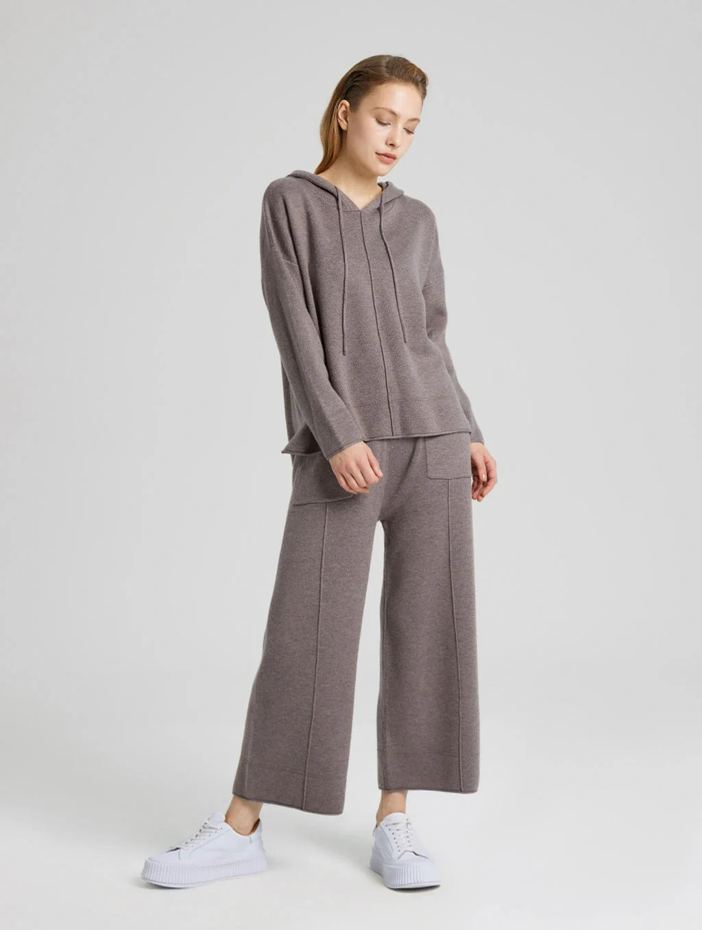 Knitted Wool-blend Hoodie