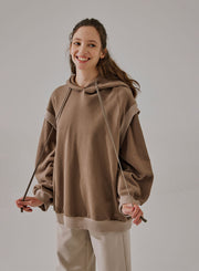 Layered Drawstring Hoodie – Nap Loungewear Tops