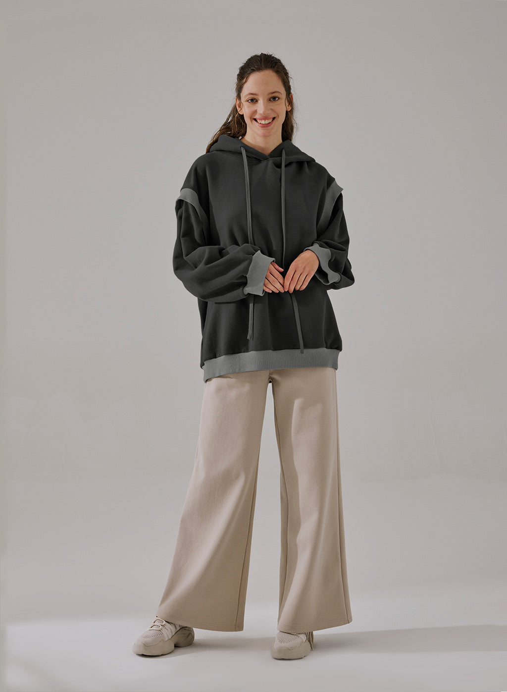 Layered Drawstring Hoodie