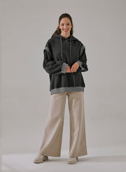 Layered Drawstring Hoodie
