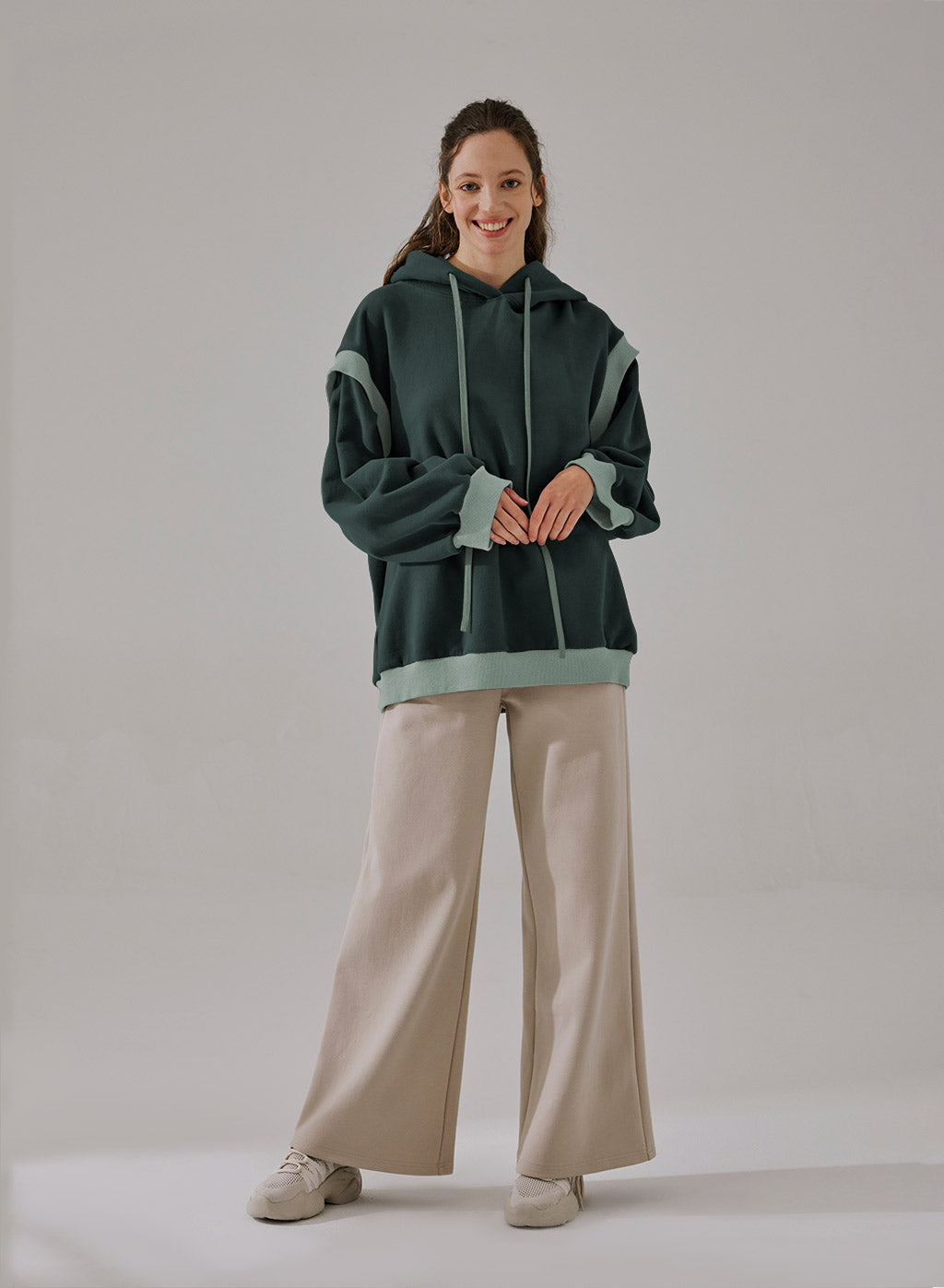 Layered Drawstring Hoodie