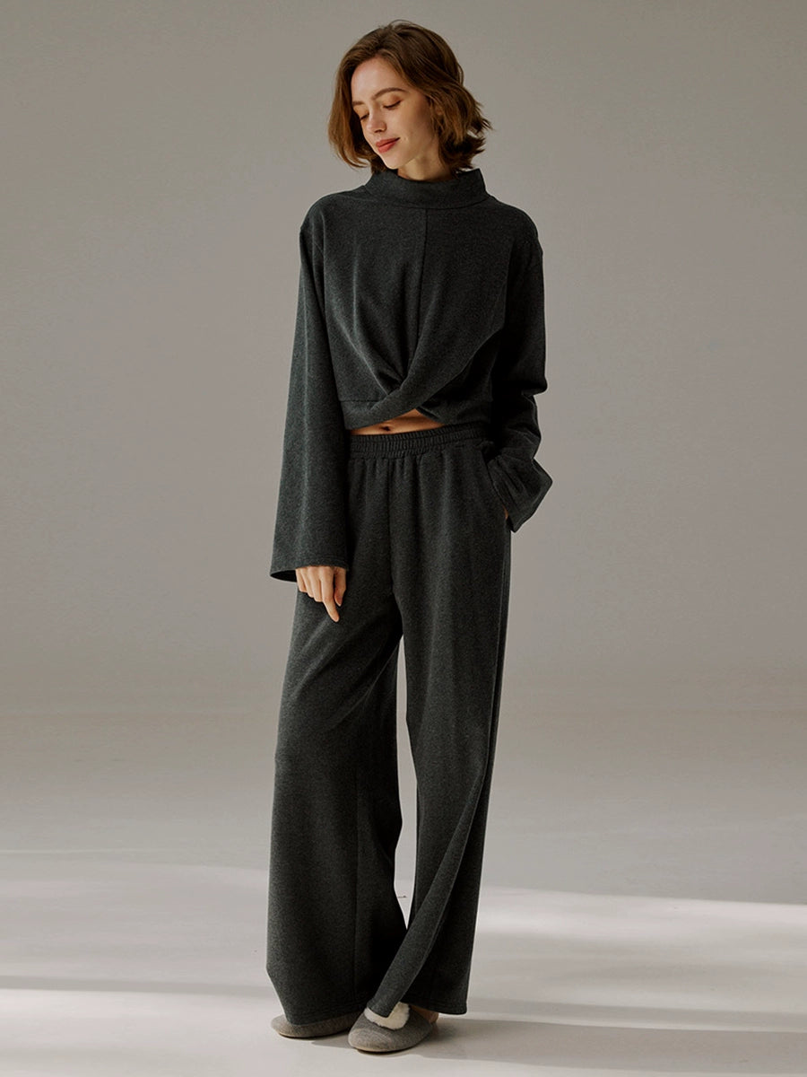 Wide-Leg Cotton Pants