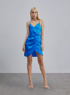 Marble Wrap Silk Slip Dress