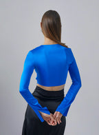 Midriff Twisted Knot Silk Top