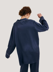 NAP Side Slits Silk Satin Pajama Top