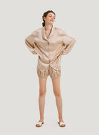 Relaxed Silk Pajama Top