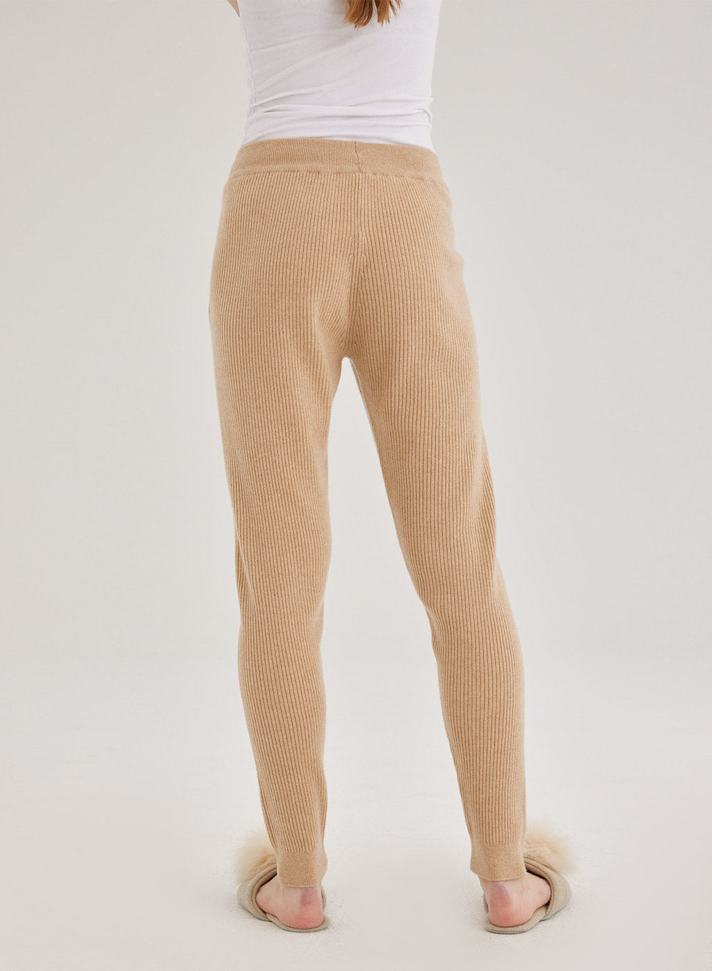 Cashmere Ribbed Drawstring Joggers