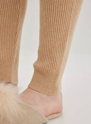 Cashmere Ribbed Drawstring Joggers