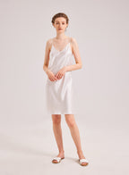 Loose-Fit Strap Silk-Satin Mini Dress