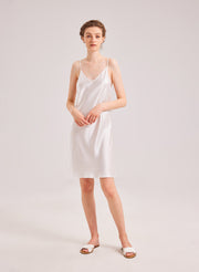 Loose-Fit Strap Silk-Satin Mini Dress – Nap Loungewear Dresses