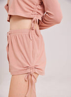 Ruched Side Drawstring Shorts