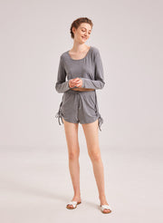 Ruched Side Drawstring Top – Nap Loungewear Tops