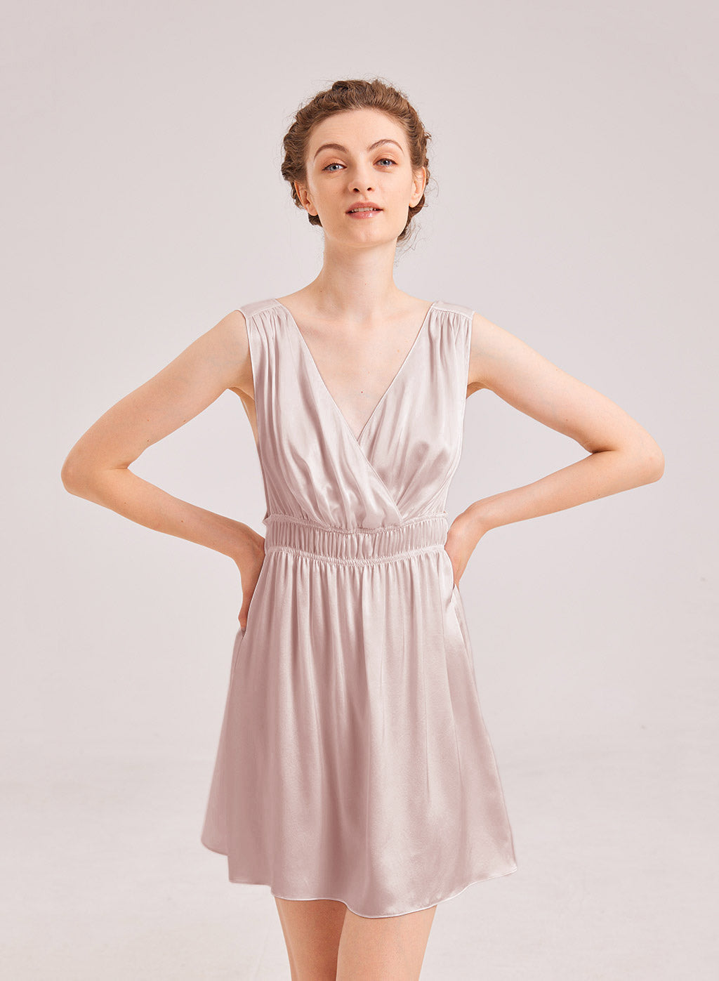Angel Silk Satin Mini Dress