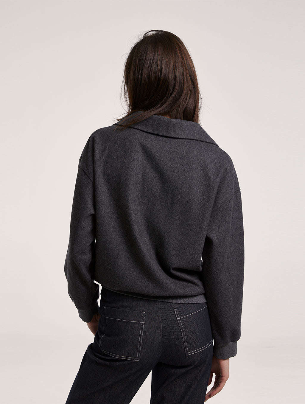 Open Collar Sweatshirt