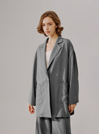 Oversized One-Button Blazer