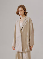 Oversized One-Button Blazer