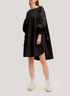 Puff-Sleeve Cotton Dress