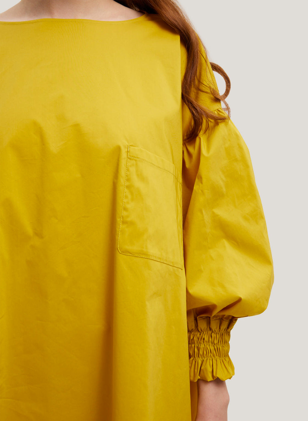 Puff-Sleeve Cotton Dress