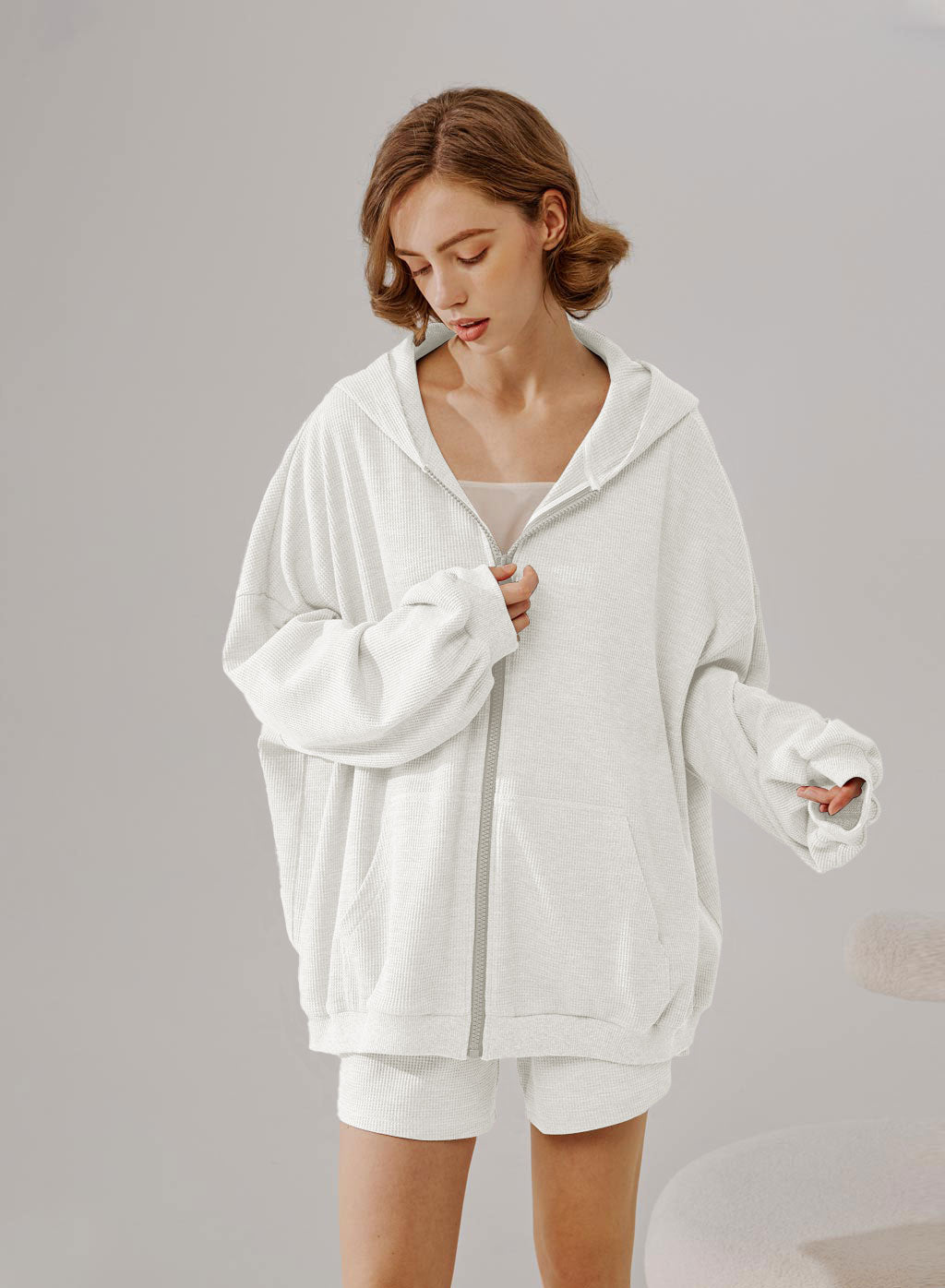 Puff Sleeve Cotton Hoodie