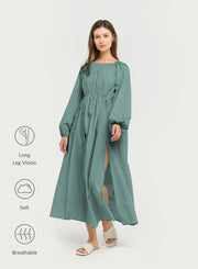 Relaxed Drawstring Waist Dress