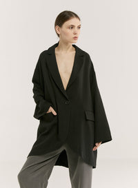 Relaxed One-Button Blazer