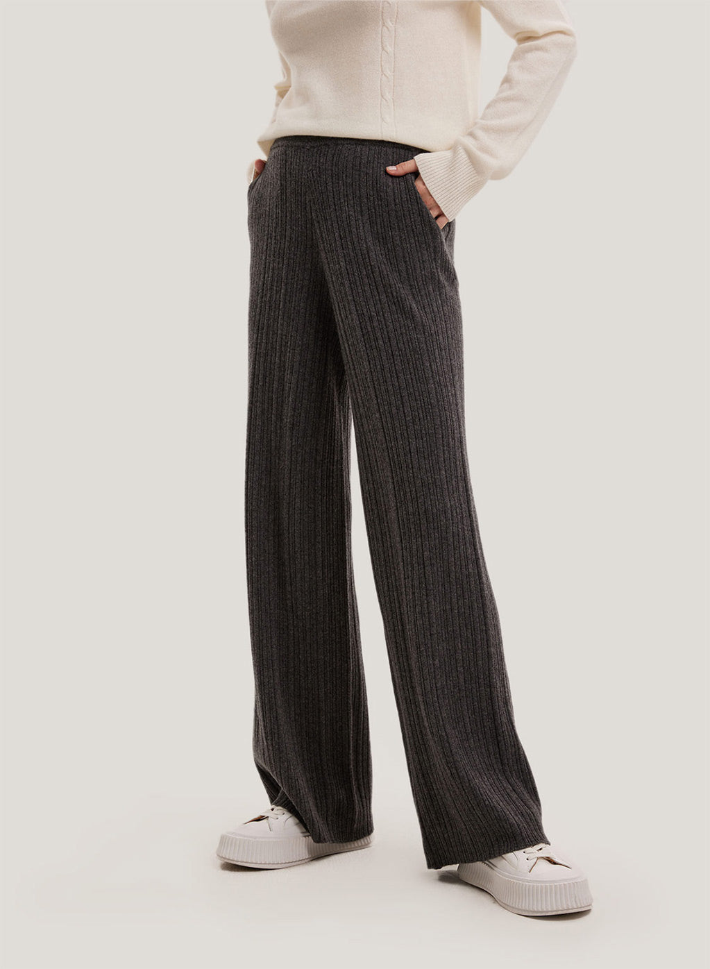 Ribbed Yak Wool Trousers