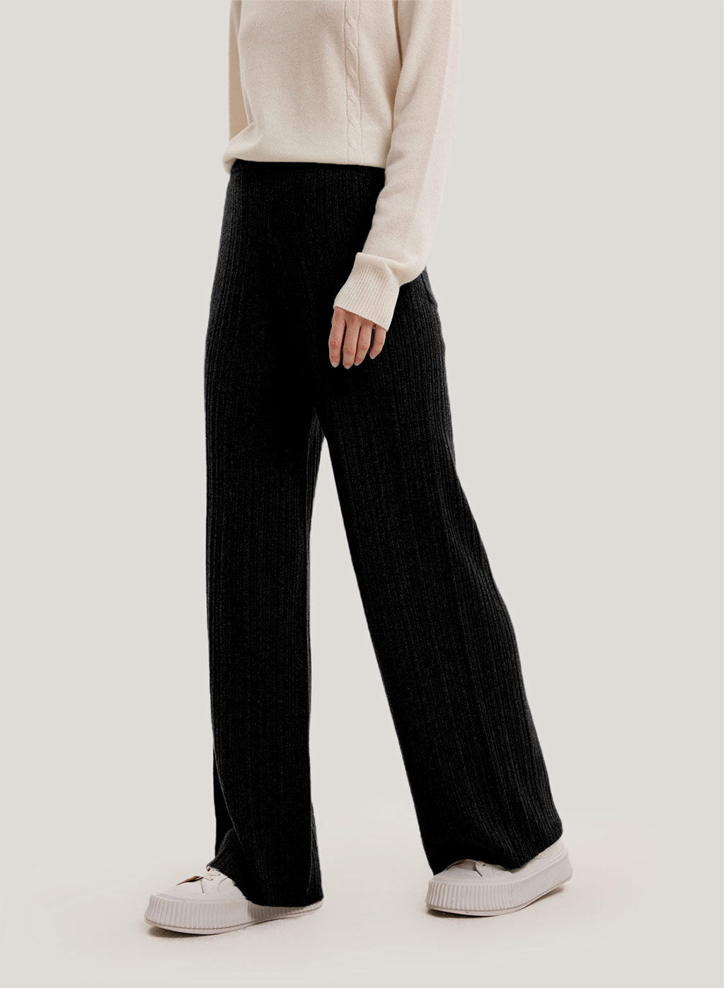 Ribbed Yak Wool Trousers