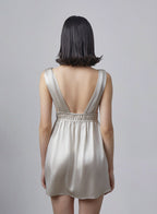 Shoulder Lace Silk Dress