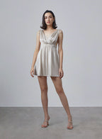 Shoulder Lace Silk Dress