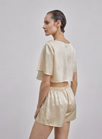 Pocket Silk Cropped Top