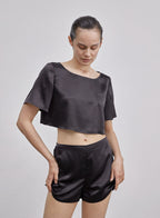 High Waist Silk Shorts