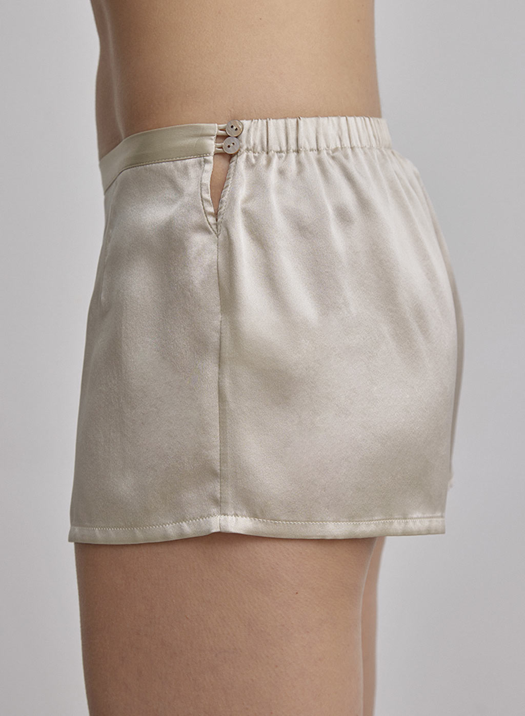 Elastic Waist Silk Shorts