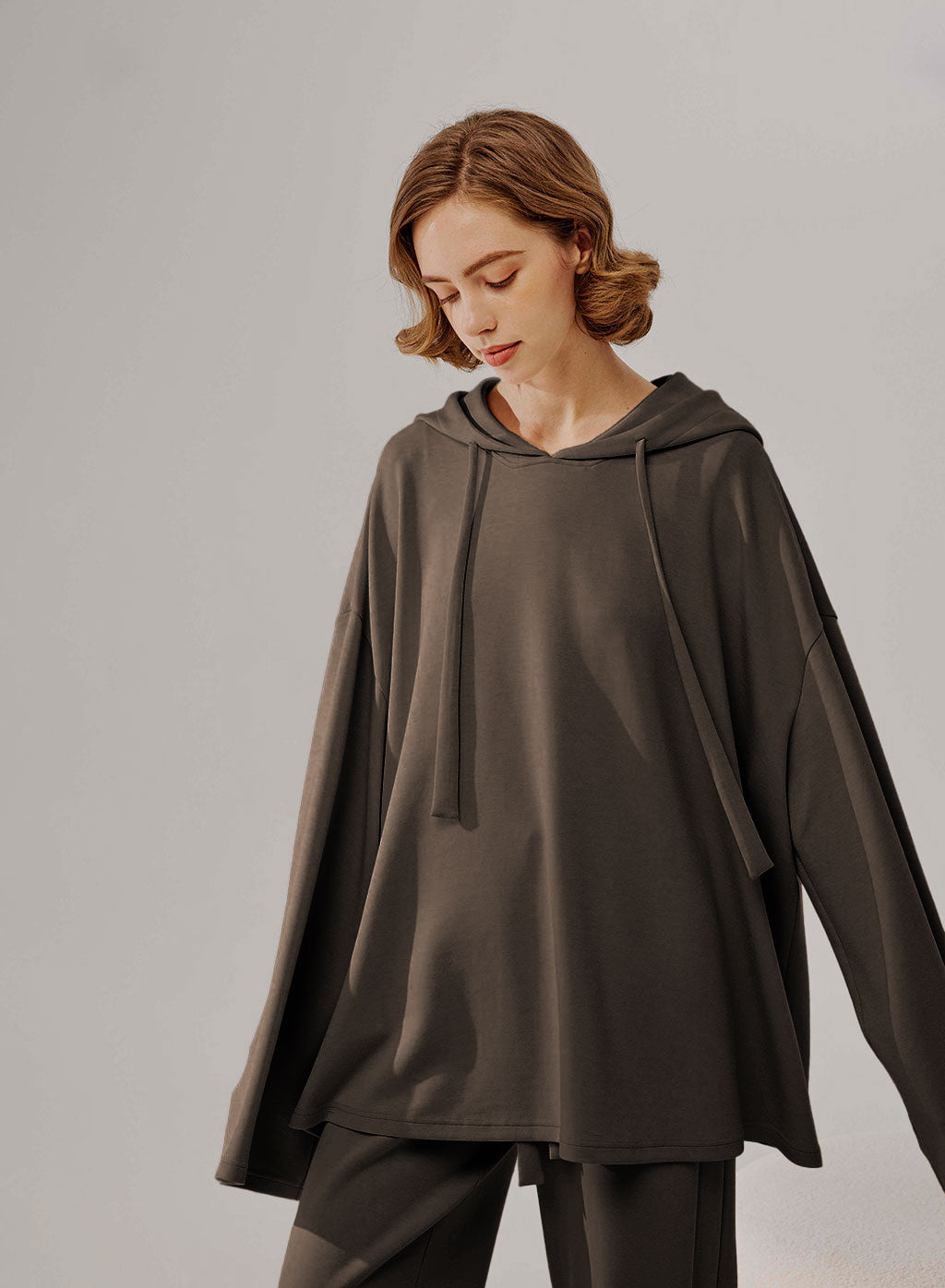 Silky Wide Sleeve Hoodie