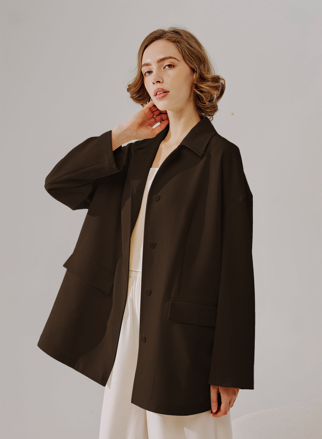 Single-Breasted Oversize Blazer